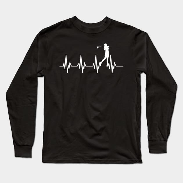 Golfer Women Heartbeat Long Sleeve T-Shirt by ArticArtac